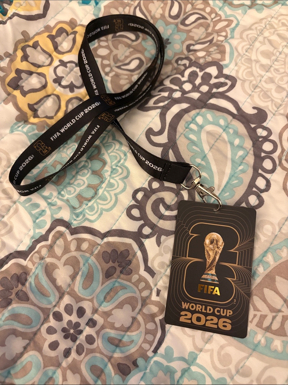FIFA World Cup 2026 Lanyard Badge Holder - Black & Gold